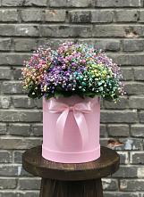 Цветочная композиция из Гипсофила и Розы в шляпной коробке #REPLACE_PRED# Горбунки
