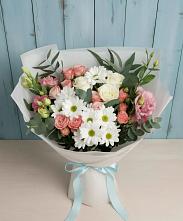 Букет цветов из:  Розы, Лизиантусы и Хризантемы в Горбунки