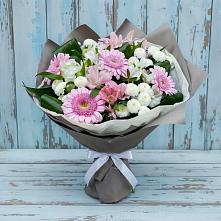 Букет цветов из:  Герберы, Альстромерии и Хризантемы #REPLACE_PRED# Горбунки