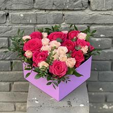 Цветочная композиция из Розы в коробке в Горбунки