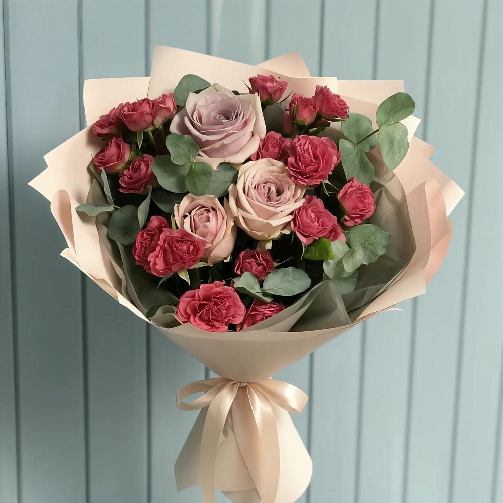 Букет цветов из: Гвоздики и Розы в Горбунки