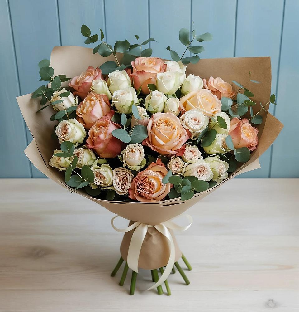 Букет цветов из: Альстромерии и Розы в Горбунки