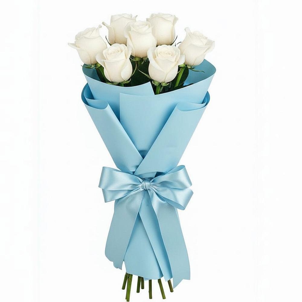 Букет 7 белых роз Проуд в Горбунки