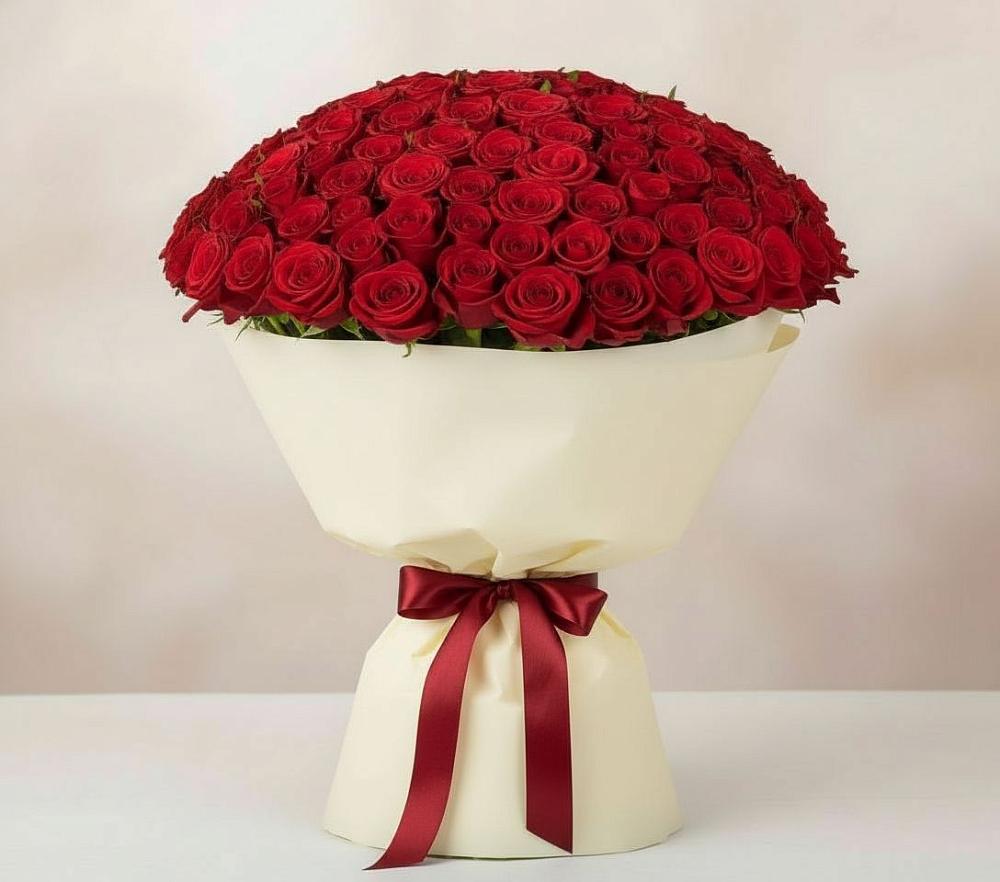 Букет 101 Красная роза Милано в Горбунки