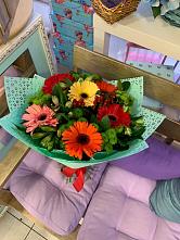 Букет цветов из:  Герберы, Хризантемы и Альстромерии #REPLACE_PRED# Горбунки