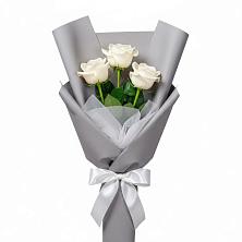 Букет 3 белые розы в Горбунки