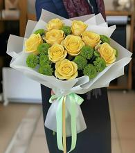 Букет цветов из:  Хризантемы и Розы в Горбунки