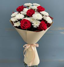 Букет цветов из:  Розы и Хризантемы в Горбунки