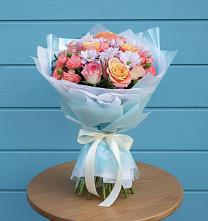 Букет цветов из:  Хризантемы и Розы в Горбунки
