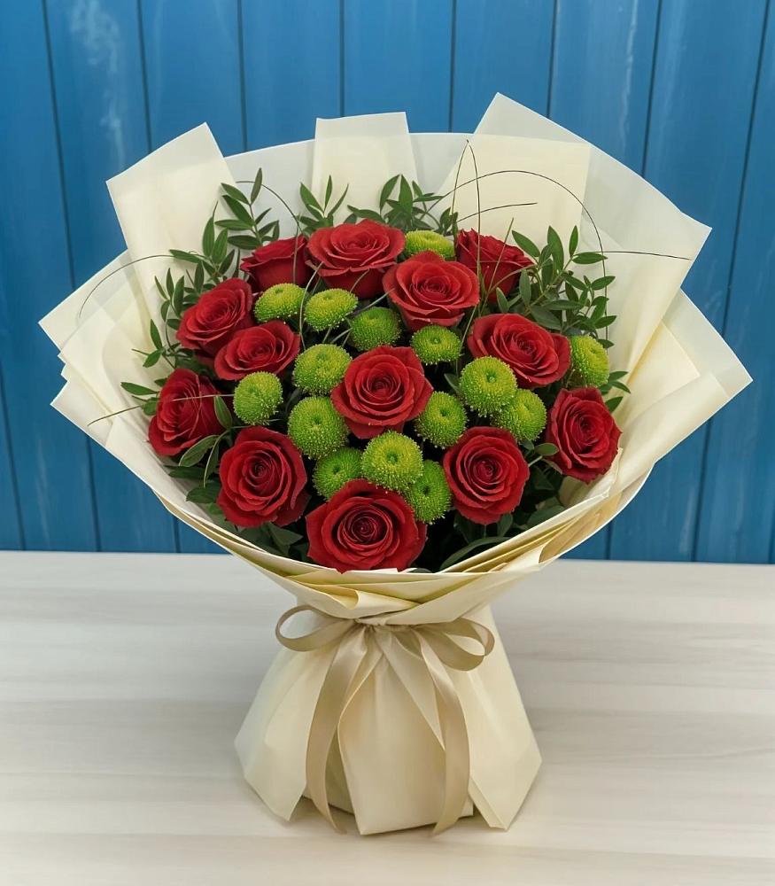 Букет цветов из: Розы и Хризантемы в Горбунки